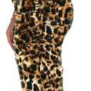 Hafailia Women's Casual Maxi Skirt Ruched Bodycon Long Skirts Y2K Brown (Brown, M)