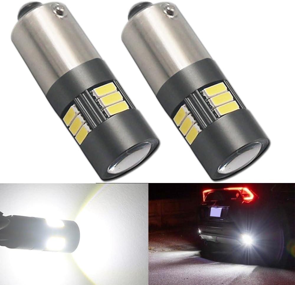 BAX9S H6W LED Bulbs White 6000K 12V-24V 15LED SMD4014 Canbus Error Free with Projector For Car Sidelights Backup Interior Light and More