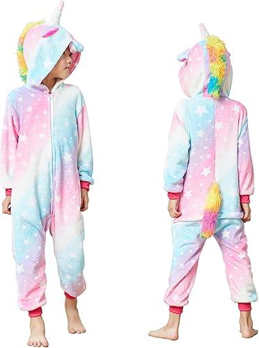 Unicorn Onesie for Kids Animal Pajamas Cosplay Halloween Unisex Costume, Size S (One Suit Only)