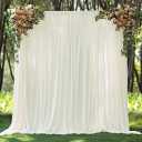 30x10ft Wrinkle Free Ivory Backdrop Curtain for Parties Soft Fabric Drapes Wedding Ivory Curtain Backdrop for Birthday Party Decorations Background for Photography 5x10ft,6 Panels, W5' x H10'