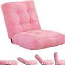 MAXYOYO Adjustable Floor Chair with Back Support, Gaming Chair Floor Meditation Couch with Tufted Cushion, Adults Lounge Folding Sofa Seat for Reading Meditating Sleeping, Pink (Standard)
