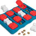 Outward Hound by Nina Ottosson Dog Brick  Interactive Treat Puzzle Enrichment Toy, Level2 Intermediate (Dog Brick (Red, White, Blue))