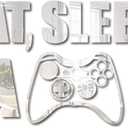 Eat Sleep Game Mirror Wall Decal, Acrylic Gaming Wall Sticker, Gamer Room Decor, Wall Art Quote Sign for Boys Girls Men Bedroom Playroom Studio Video Room (Silver)
