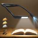 Neck Reading Light Book Lovers Gifts, Rechargeable 2000mAh 10-80Hrs Eye-friendly Wide Lamp Book Light, Fathers Day Dad Gifts for Men Husband, Camping Knitting Crochet Accessories and Gadgets for Women (Black)