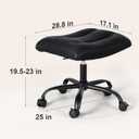 Frassie Adjustable Rolling Foot Rest Stool Ottoman Under Desk Gaming/Office, 20.8 inches x 17 inches x 21.2 inches