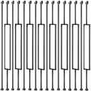 Iron Balusters for Staircases, 30 Pack Wrought Iron Baluster, Metal Stair Baluster Stair Spindles, Staircase Balusters W/ 60 Pack Connectors (15 Straight +15 Single Rectangle)