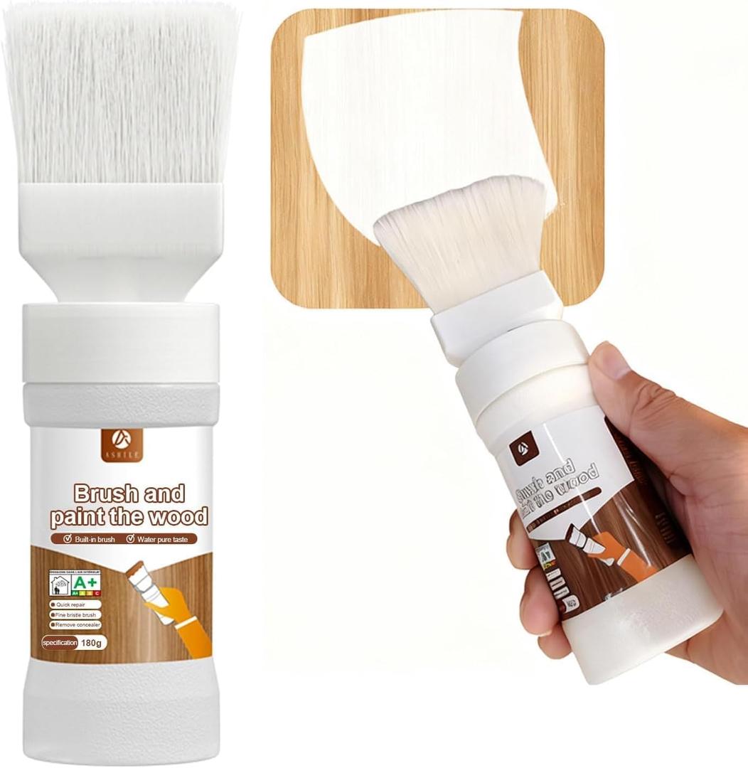 All-in-One Paint White, Touch-Up Paint for Furniture, Cabinets, Wood, Metal No Sanding, Fast Drying, Water Based Multi Surface, 6.35 oz, EXP 8/20/2026