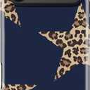 for iPhone 17 Pro Case, Wireless Charging Compatible, Dual-Layer Soft Silicone + Hard Shell with Cute Aesthetic Wildflower Design,Protective Phone Cover for Women - Leopard Print Star