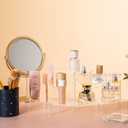 Acrylic Display Risers, 3 Tier Clear Cupcake Perfume Stand Organizer, Half Moon Dessert Stand for Display, Food, Amiibo Funko POP Figure (2half