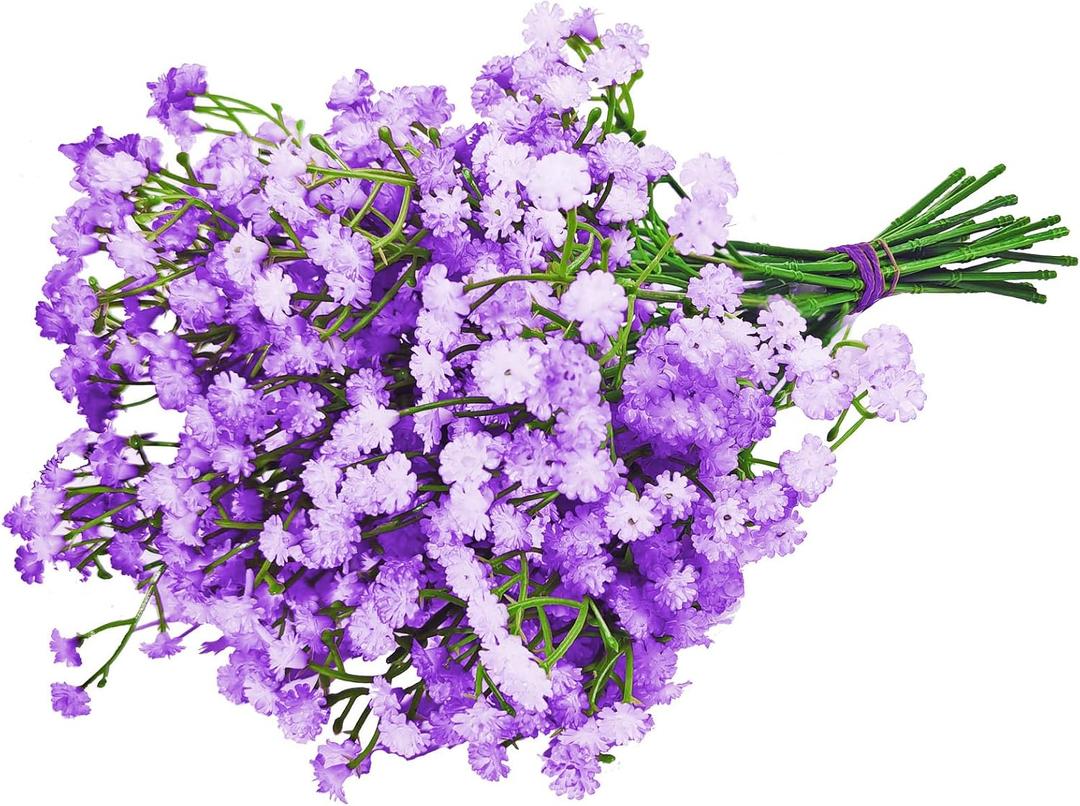 ABAJI Tiny Babys Breath Artificial Flowers Gypsophila Real Touch Flowers for Wedding Party Home Garden Decoration 12 inch in Length Small and Short