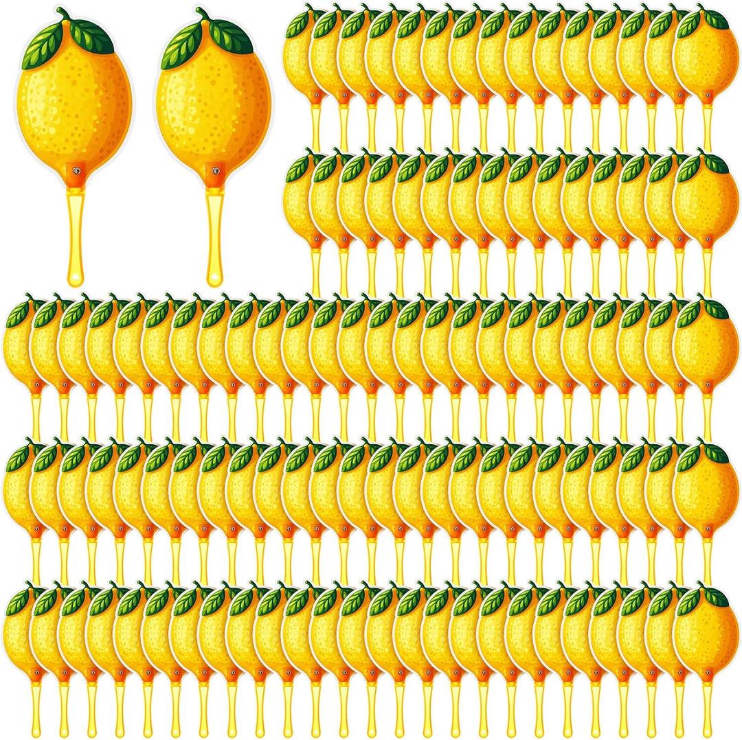 Novabright 100 Pcs Lemon Party Favors Lemon Hand Fans Wedding Bridal Shower