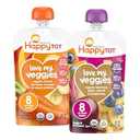 HAPPYTOT Organics Stage 4 Baby Food Pouches, Gluten Free, Vegan Snack, Love My Veggies, Fruit & Veggie Puree, Variety Pack, 4.22 Ounce (Pack of 16), Aug 6 2026