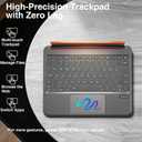for iPad A16 11th/10th Gen & Air 11" M3/M2 & 5th/4th Gen & Pro 11" 4/3/2/1 Gen Keyboard Case, 360° Rotatable Detachable, Full Edge Protection, Large Touchpad, Pen & Tips Holder, 7-Color Backlight, Space Black