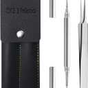 SGNEKOO Professional Facial Milia Removal Tool and Whitehead Extractor,Titanium Alloy Double Ended Needle and Steel Tweezers Kit,Blackhead,Blemish,Zit and Pimple Acne Remover Popper (Stainless Silver)