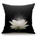 Solekla Floral Throw Pillow Cover,Magic White Lotus Flower on Black Background Decorative Couch Sofa Bedroom Burlap Pillow Cases for Men/Women/Girls/Boy/Children Room 18x18 Inch