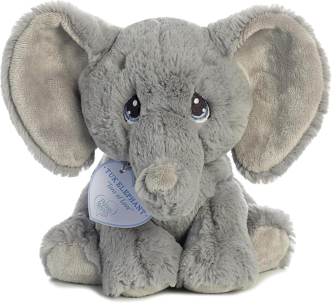 Aurora Inspirational Precious Moments Tuk Elephant Stuffed Animal - Cherished Memories - Enduring Comfort - Gray 8.5 Inches