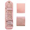 Emissary Small Jewelry Travel Case Organizer for Necklace, Earrings, Rings, Bracelet, Jewelry Storage, Earring Storage, Necklace Storage, Valentines Day Gifts Pouch Bag Accessories for Travel (Pink)