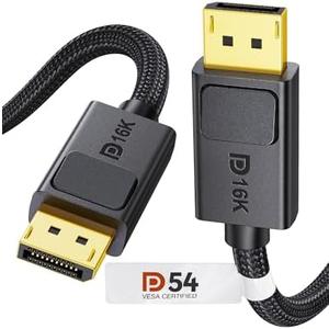 Silkland 54Gbps DisplayPort Cable 2.1 10FT [VESA Certified], [8K@165Hz, 4K@480Hz 360Hz 240Hz] DP 2.1 Cable 16K, DP54 HDR DSC Display Port Cord Compatible G-Sync Gaming Monitor 5090 7900XTX, S1318