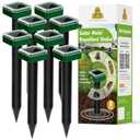 8 Pack Mole Repellent for Lawns Solar Powered Groundhog Spikes, Ultrasonic Mole Stakes for Yard, Waterproof Gopher Repellent to Get Rid of Gopher, Vole and Snake for Farm