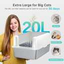 WoofiGo Stainless Steel Cat Litter Box with Lid, XL Metal Litter Box for Big Cats, Extra Large Litter Box with High Sides, Never Absorbs Odors, Non-Sticky, Easy Clean, Anti-Urine Leakage, with Scoop