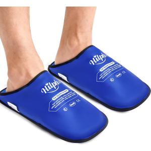 Hilph XL Foot Ice Pack Slippers for Foot Surgery, 1 Pair Hot Cold Packs Gel Ice Slippers for Foot and Toes Pain Relief, Sever Swelling, Bunion Surgery, Plantar Fasciitis, Neuropathy, Gout, Deep Blue, Extra Large (10+ US)