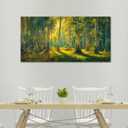 Forest Wall Art Green Nature Canvas Pictures White Birch Tree Painting