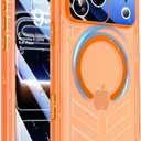 for iPhone 17 Pro Waterproof Case Magnetic, Built in Camera Control [Screen Protector] [Lanyard], Fit for Magsafe Heavy Duty Military Rugged Full Body IP68 Phone Case, 6.3" Frosted Orange