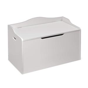 Badger Basket Bench-Top Wooden Toy Box - Kids Storage Chest and Bench Combo with Dual Safety Hinges, Side Handles, Front Slot - Organizer for Toys and Essentials - White
