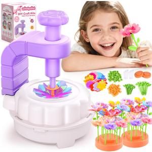 windpaint Fabric Flower Bouquets Toys, Christmas Gifts DIY Craft Kits Toys for Kids, Arts & Crafts for Girls 3 4 5 6 7 8 9 10 Years Old Toddler, Educational Learning Preschool Birthday Gifts(Purple)