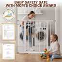 Mumeasy 36" Extra Tall Baby Gate for Stairs and Doorways, 26-40" Auto Close Dog Gate Indoor, Easy Install Pressure Mounted Pet Gate, Safety Baby Gates with Door for Child and Pets