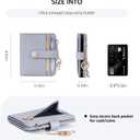 POIUGOYA Slim Wallet for Women,RFID Blocking Bifold Credit Card Holder with Zipper Coin Pocket,ID Window,Keychain (2A-PU Leather-Gray)