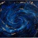 Small Mouse Pad Blue Starry Space Spiral Desk Pad, Comfortable Mouse Mat with Non-Slip Rubber Base, 8.3" x 9.8" Mousepad for Computer, Laptop, Game, Office & Home