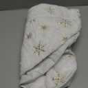 Christmas Tree Skirt 36 Inch, Holiday Part Decorations for Christmas Tree, Whit Plush Gold Sequin Snowflake Tree Shirt for Xmas