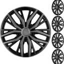 16 Inch Universal Hubcaps Wheel Covers, Snap-On Wheel Rim Covers for Cars and SUVs, Compatible with Most Steel Wheels, Set of 4 (Grey and Black)