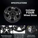 16 Inch Glossy Black Wheel Skins Compatible with 2012-2016 Honda CR-V, Snap-On Wheel Covers for Matching Factory Wheels, Set of 4