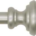 Nickel Curtain Rods for Windows 48-84 inch,3/4 inch Heavy Duty Adjustable Decorative Curtain Rod with Modern Finials,Window Rods for Bedroom, Living Room,Patio and Kitchen