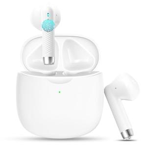 Wireless Earbuds, Bluetooth 5.4 Headphones In Ear with Noise Cancelling Mic, Bluetooth Earbuds Stereo Bass, IP7 Waterproof Sports Earphones, 32H Playtime USB C Charging White Ear Buds for Android iOS, White
