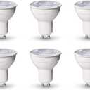 Amazon Basics MR16 LED Light Bulb, 50 Watt Equivalent, Energy Efficient 7W, GU10 Base, Daylight White 5000K, Dimmable, 10,000 Hour Lifetime , 6-Pack (Daylight)
