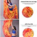 Women 100% Silk Belly Dance Silk Veils Tie-Dye Silk Veil Hand Scarves Dancing Accessories 98"X45"