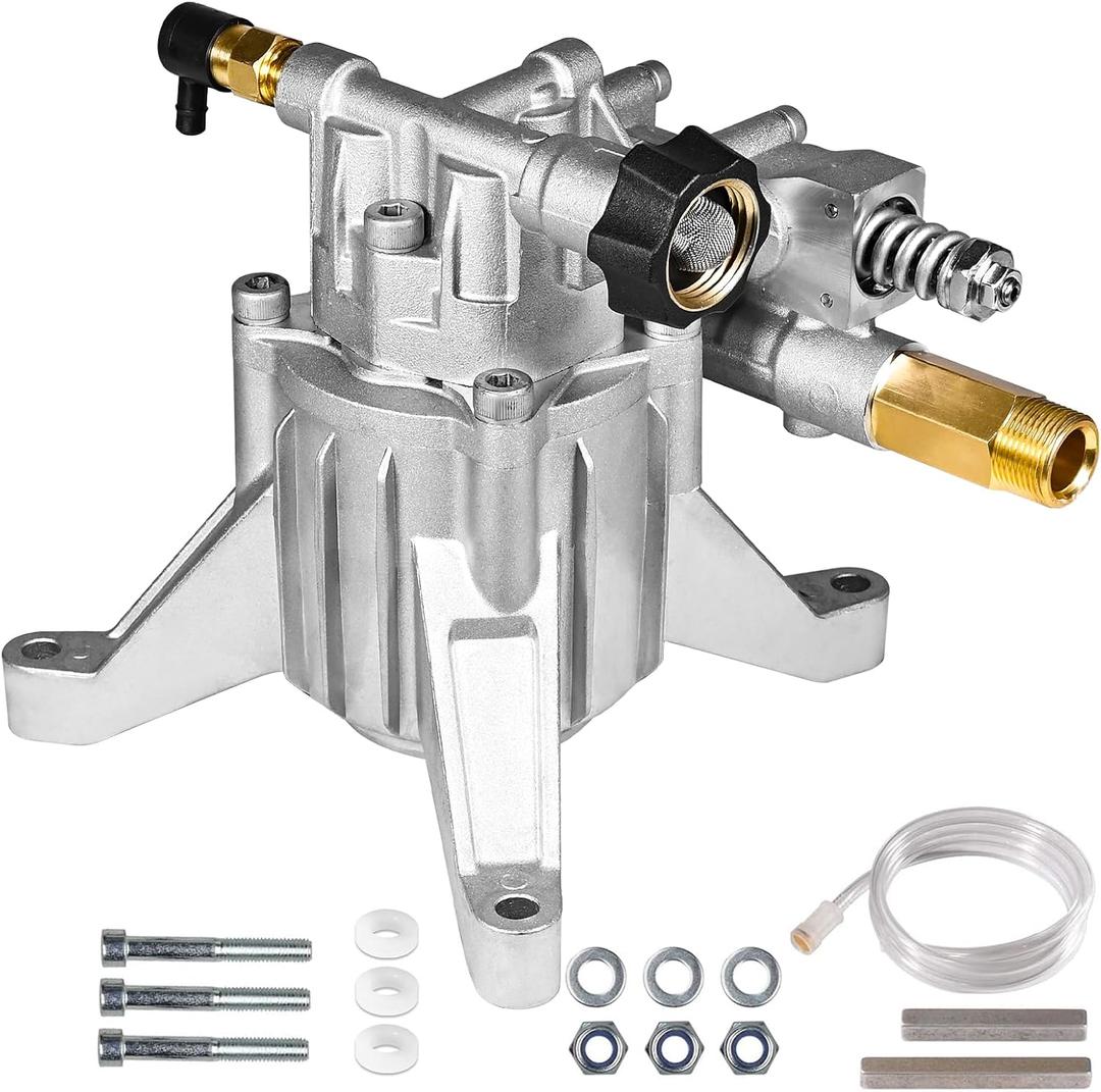YAMATIC 7/8" Shaft Vertical Pressure Washer Pump Rear Inlet/Outlet 3000 PSI @ 2.5 GPM Replacement Pump for Power Washers, Compatible with 308653045, 308653052, 308653078, GCV190 and more YAMATIC 7/8" Shaft Vertical Pressure Washer Pump Rear Inlet/Outlet 3000 PSI @ 2.5 GPM Replacement Pump for Power Washers, Compatible with 308653045, 308653052, 308653078, GCV190 and more