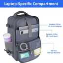Taygeer Personal Item Backpack for Women, 35L Travel Backpack with Laptop Compartment & Water Bottle Pocket, Lightweight Work Back pack for Weekend Business Gym Hiking, Dark Grey