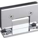 Brass Glass Door Hinge,90 Degree Heavy Duty Short Back Plate Hinges, Shower Door Hardware Replacement for 5/16" to 1/2" (8 to 12 mm) Tempered Glass, Chrome