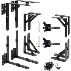 HILLMASTER 2 Set Anti Sag Gate Frame Kit Gate Corner Brace Bracket Heavy Duty Adjustable Gate Hardware with Gate Latch for Wooden Fences,Driveway Gates,Shed Doors,Corral Gates,Wood Windows