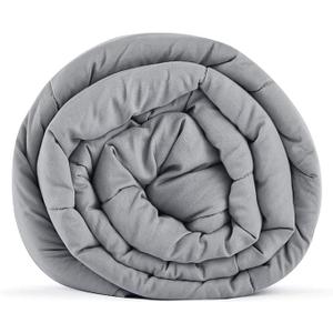 TONGDADA Kids Weighted Blanket | 40''x60'',10lbs | for Child Between 80-125 lbs | Premium Cotton Material with Glass Beads | Light Grey