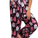 ALLTB Christmas Satin Pajamas Set Women 2 Piece Button Down Pajamas Short Sleeve Shirt Long Pant Xmas Silk Sleepwear Set (Small, Black)