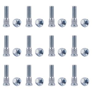 12Pcs 1/2"-20 UNF Wheel Studs with Lug Nuts for Trailer, 0.617" Spline & 0.77" Head, 2.2" Length Compatible with Lippert Axles 3500 lb, for Dexter Axles 4400 lb,Grade Trailer Wheel Studs