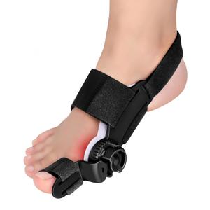 Bunion Corrector for Women Big Toe, Orthopedic Bunions Correction with Non Slip Separators for Men, Adjustable Toe Straightener Suitable for Left/ Right Feet Hallux Valgus Relief (Black)