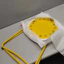 danpinera Outdoor Side Tables with Flower Cut Outs, Weather Resistant Steel Patio Side Table, Small Round Outdoor End Table Metal Side Table for Patio Yard Balcony Garden Yellow