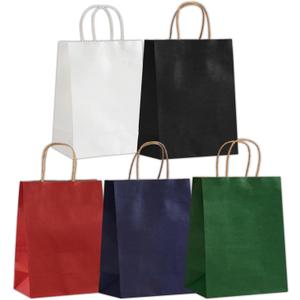 LIHOMR Gift Bags 8.25" X5.9 X3.15 100pcs Multicolour Kraft Paper Bag with Handles for Small Business Christmas Bulk, Wedding, Party Favor, Shopping, Lunch, Halloween Trick-or-Treat Bags