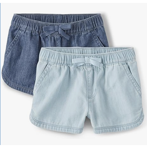 The Children's Place Baby Girls' and Toddler Pull on Chambray Shorts, Size 4T